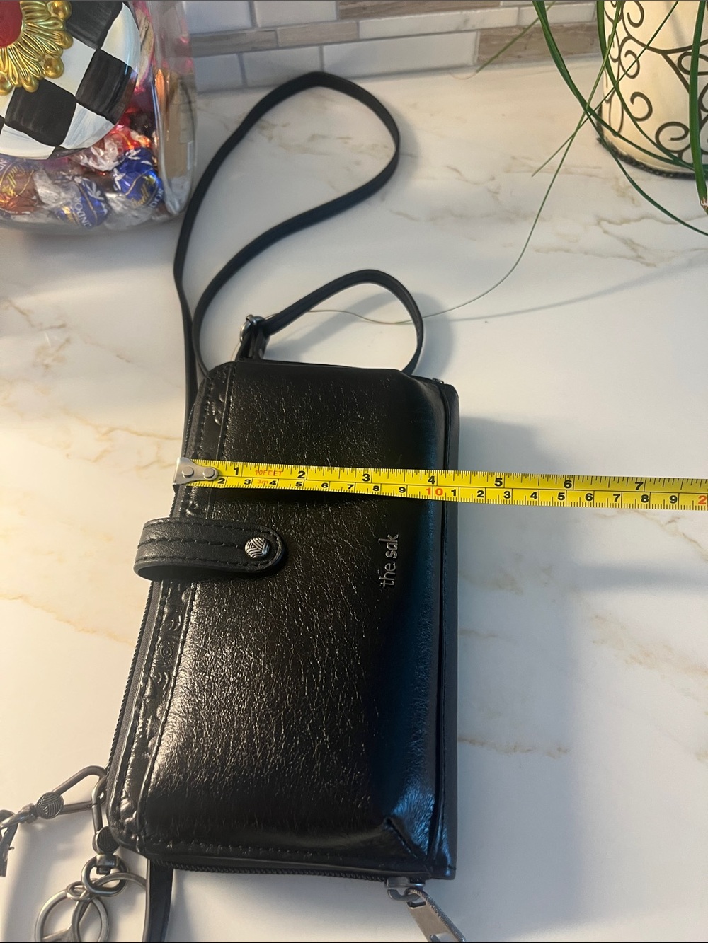 The Sak Black Leather Crossbody Wallet with Tassel and Charm - Picture 7 of 8